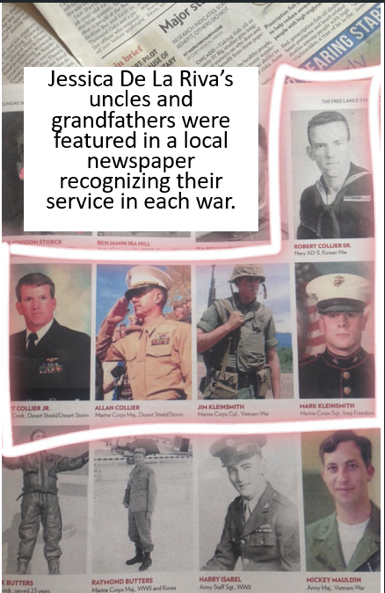 Jessica De La Riva's uncles and grandfathers were featured in a local newspaper